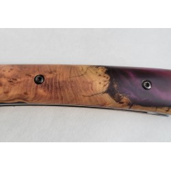 Couteau damas loupe de genévrier