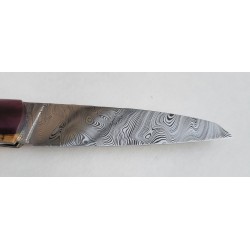 Couteau damas loupe de genévrier