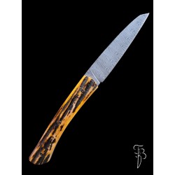 Couteau pliant damas os de chameau cerfé