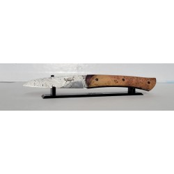 Couteau damas loupe de genévrier