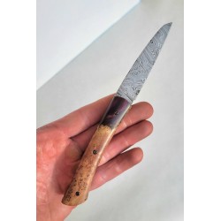 Couteau damas loupe de genévrier