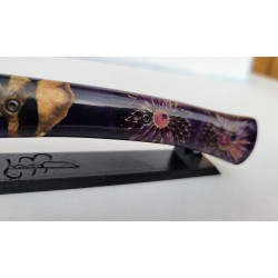 Couteau pliant loupe de pavier avec incrustation