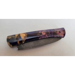 Couteau pliant loupe de pavier avec incrustation