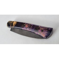 Couteau pliant loupe de pavier avec incrustation