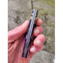 Couteau pliant loupe de pavier avec incrustation